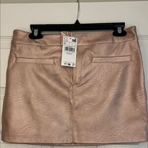 MANGO Metallic Pink Metallic Skirt
